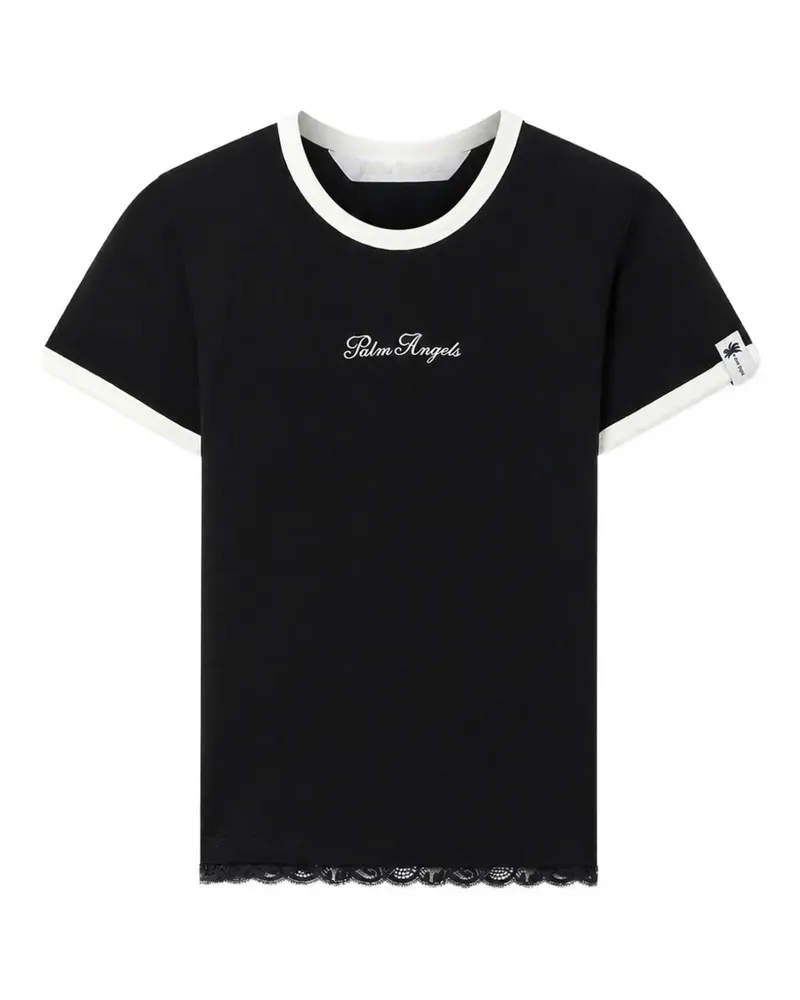 Palm Angels T-Shirt mit Schnürung - Schwarz Schwarz
