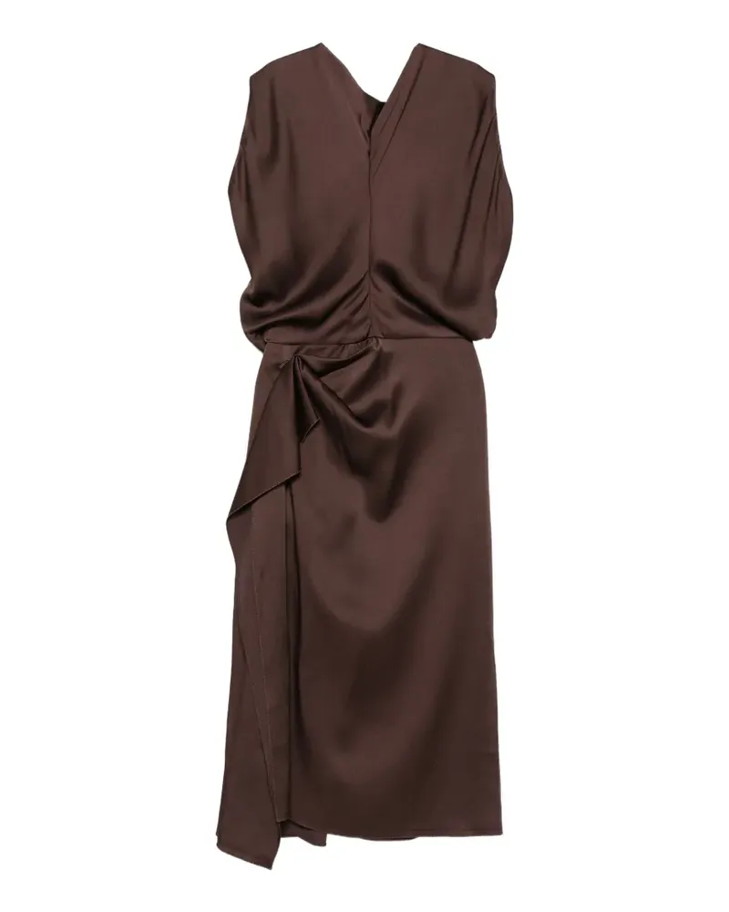 Lanvin Ärmelloses Kleid mit Drapierung - Braun Braun