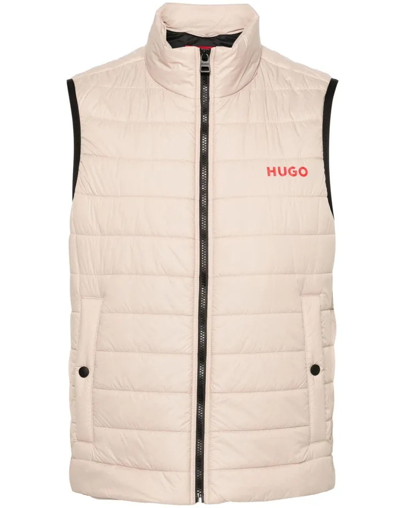HUGO BOSS Gesteppte Weste mit Logo-Print - Nude Nude