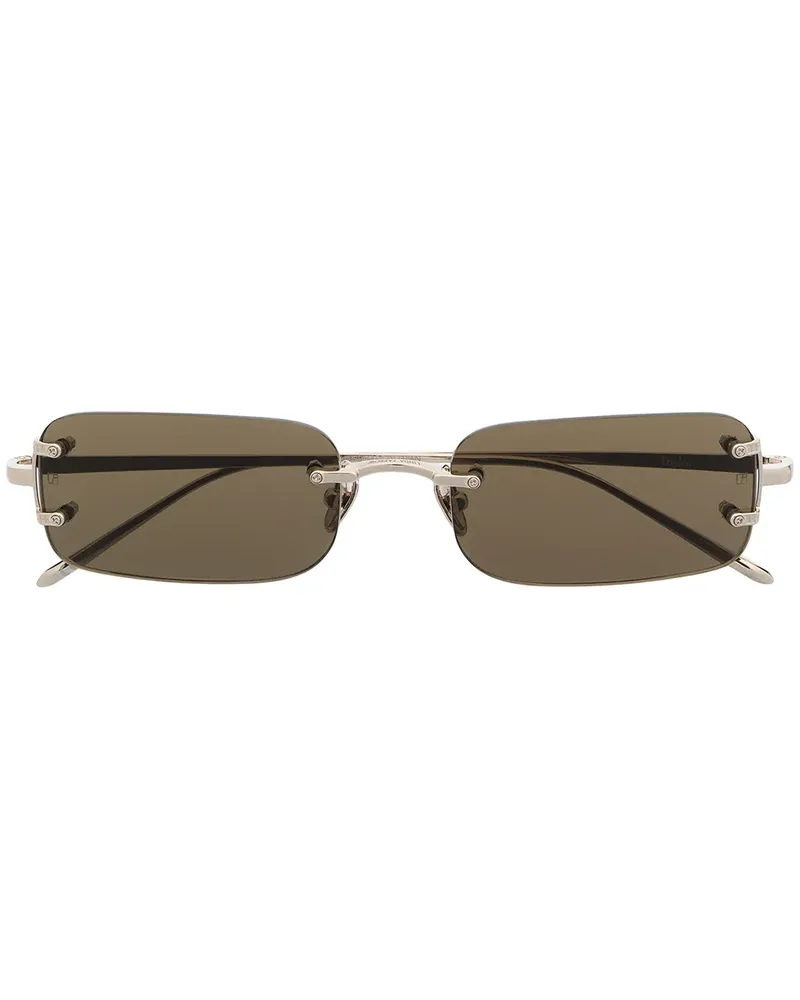 Linda Farrow Sonnenbrille mit eckigem Gestell - Silber Silber
