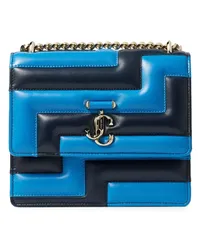 Jimmy Choo Avenue Quad Matelassé-Schultertasche Blue