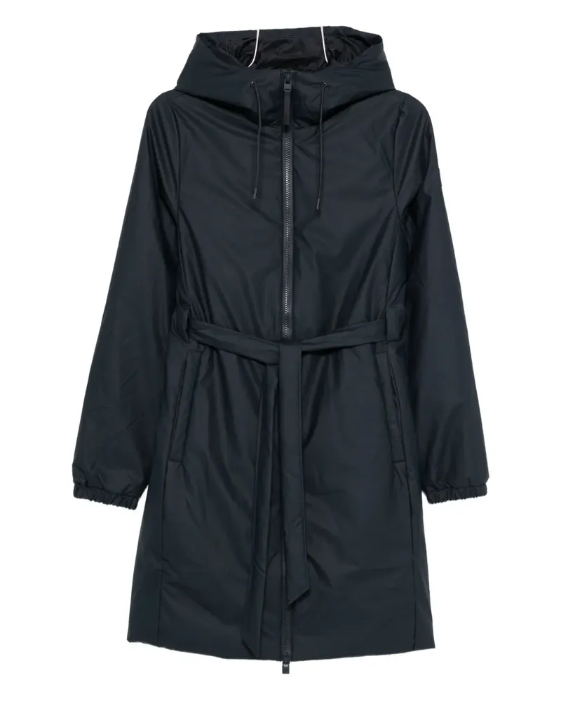 RAINS hooded belted coat - Blau Blau