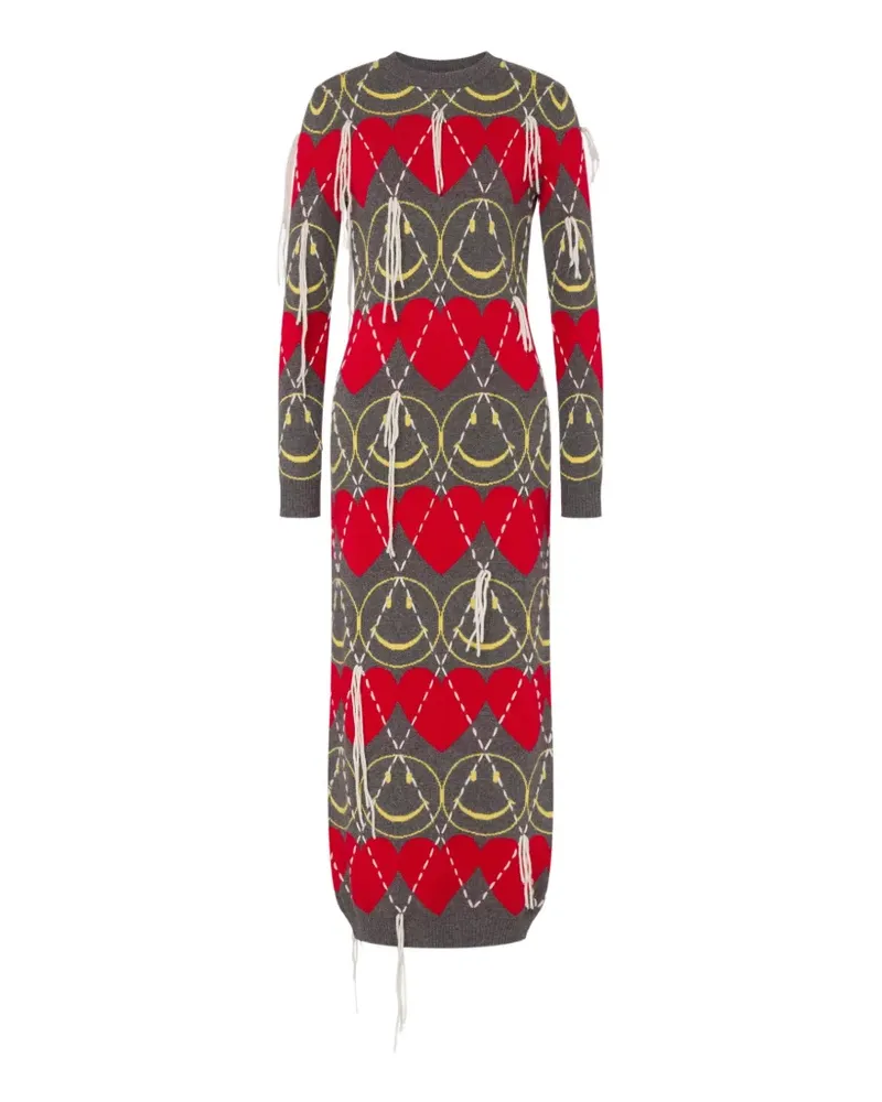 Moschino Minikleid mit Herzmuster - Grau Grau