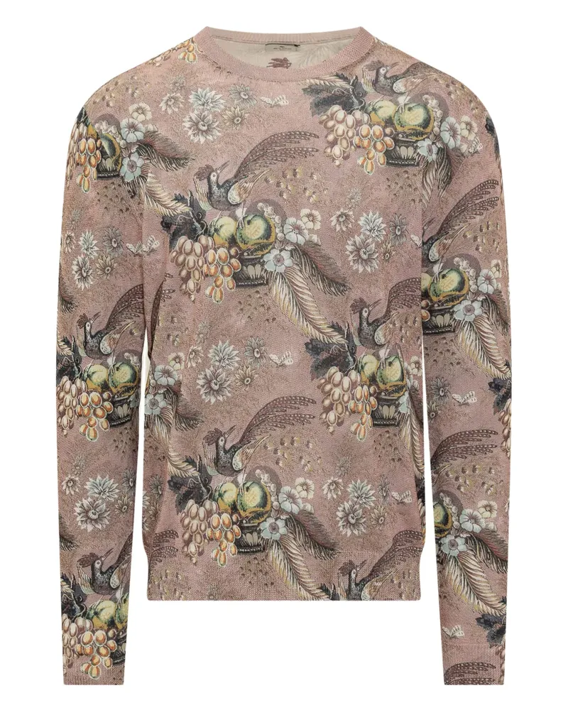 Etro Pegaso Pullover mit Blumen - Rosa Rosa