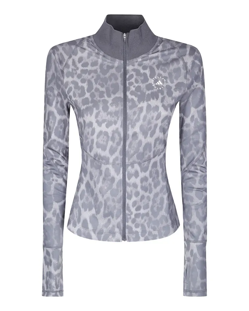 adidas Sportjacke mit Leopardenprint - Grau Grau