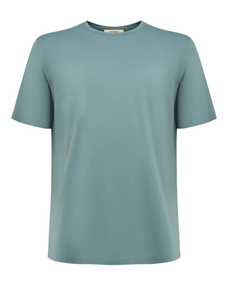 12 STOREEZ T-Shirt mit rundem Ausschnitt - Blau Blau