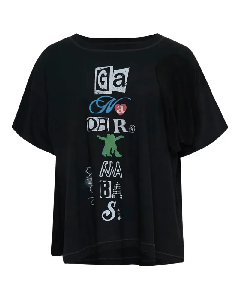 OPEN YY Phonetic Tee graphic-print scoop-neck T-shirt - Schwarz Schwarz