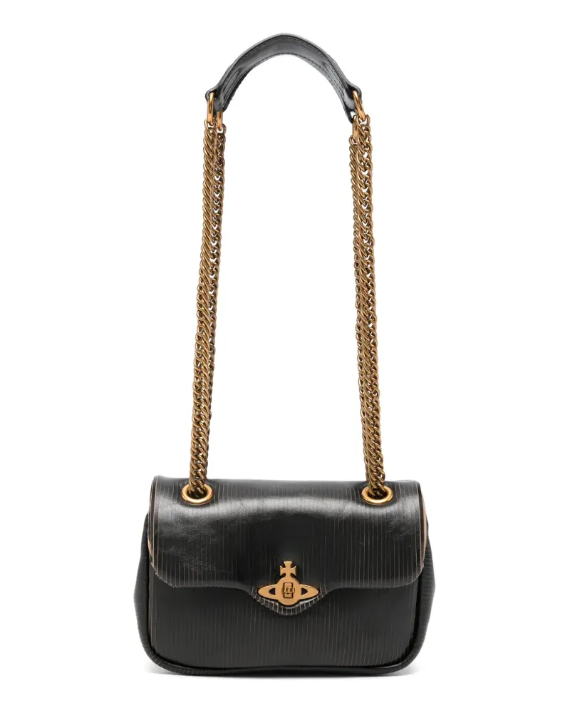 Vivienne Westwood Schultertasche mit Logo-Schild - Schwarz Schwarz