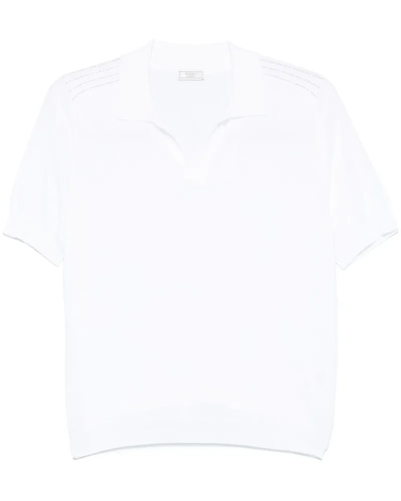 Peserico Fein gestricktes Poloshirt - Weiß Weiß
