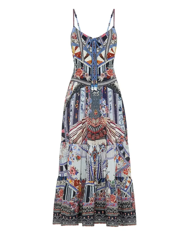 Camilla My Folk Art Heart Midikleid - Blau Blau