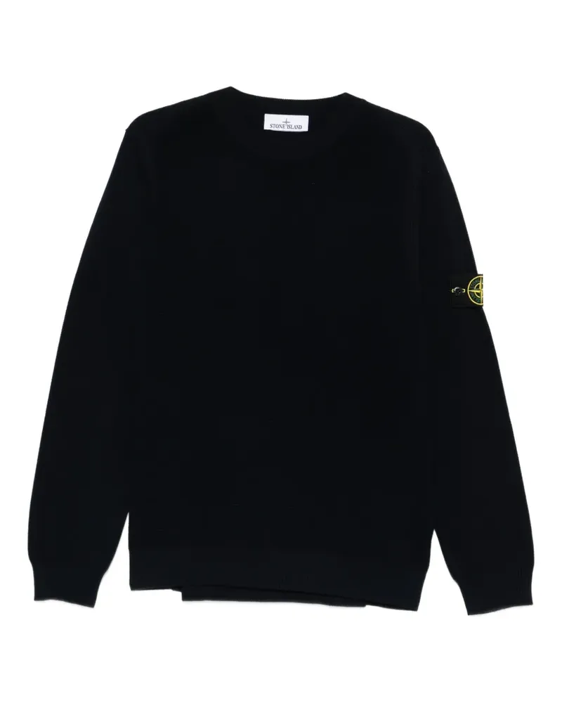 Stone Island crew-neck logo-patch sweater - Blau Blau