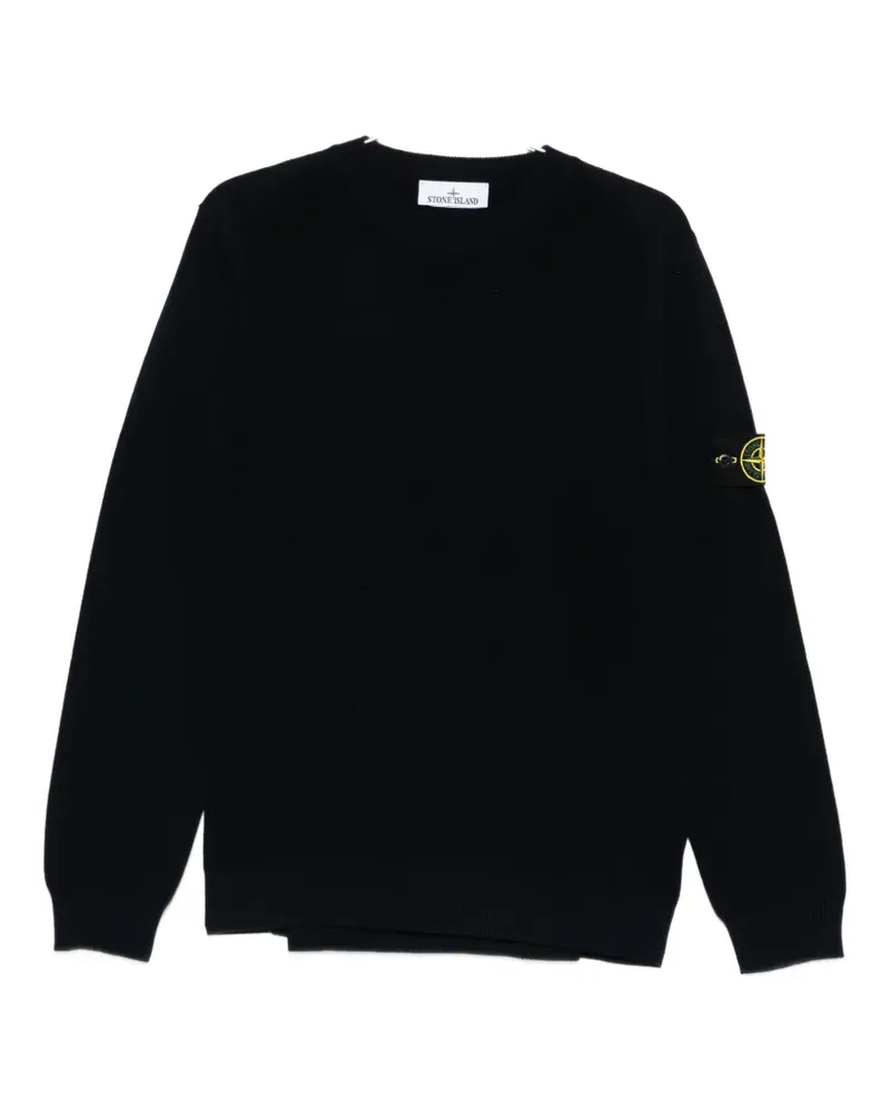 Stone Island crew-neck logo-patch sweater - Blau Blau