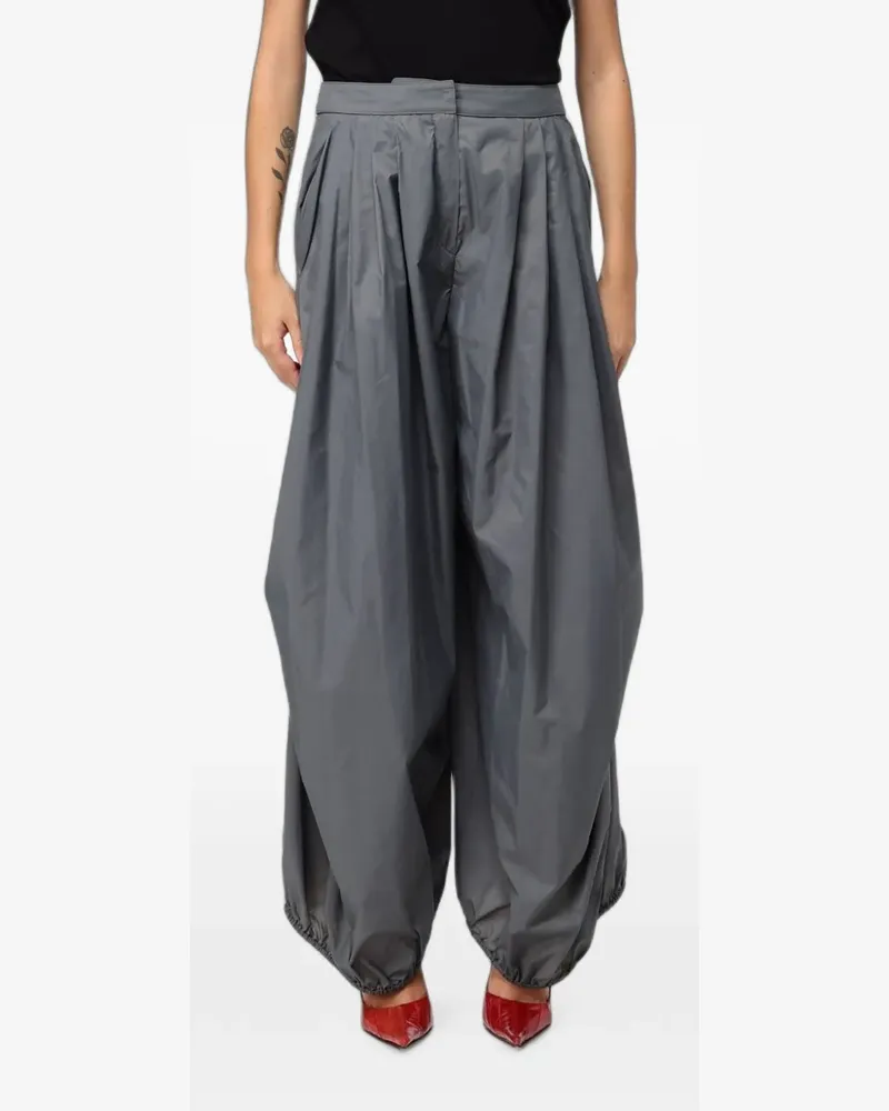 Emporio Armani lightweight nylon wide-leg trousers - Grau Grau