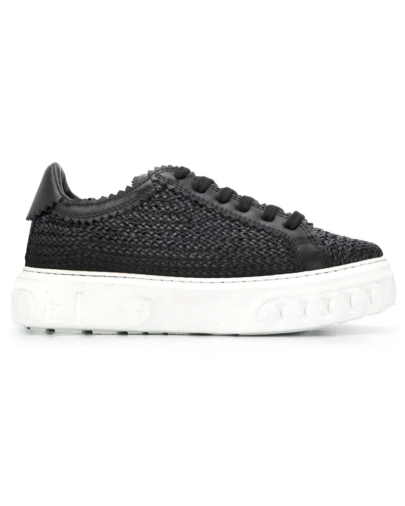 Casadei Geflochtene Sneakers - Schwarz Schwarz