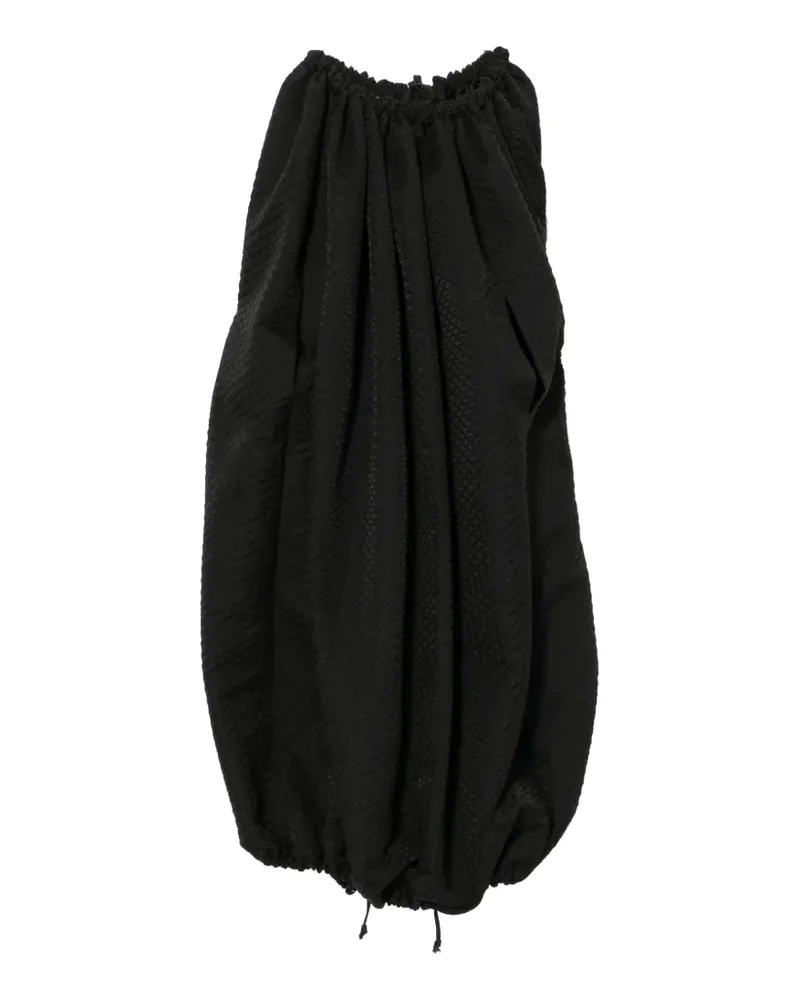 Comme des Garçons Texturiertes Kleid mit Raffungen - Schwarz Schwarz