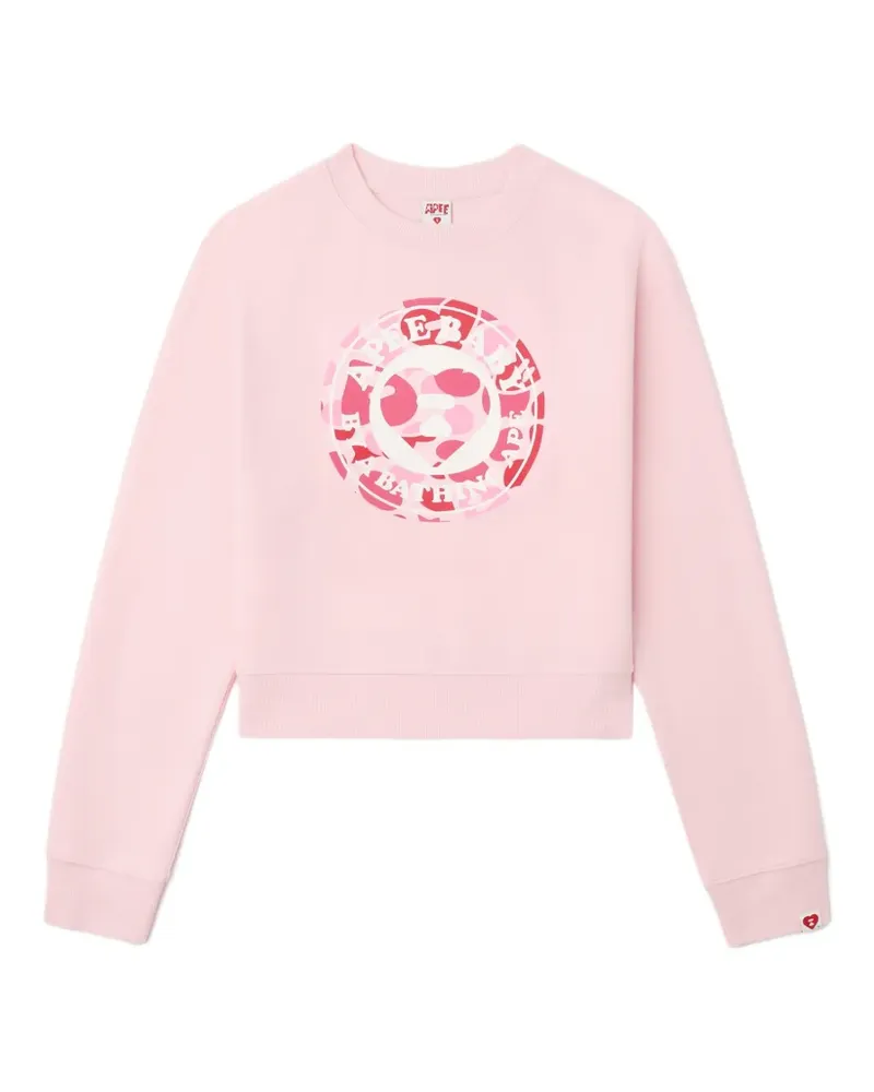 BAPE Round Camo Sweatshirt mit Herz-Print - Rosa Rosa