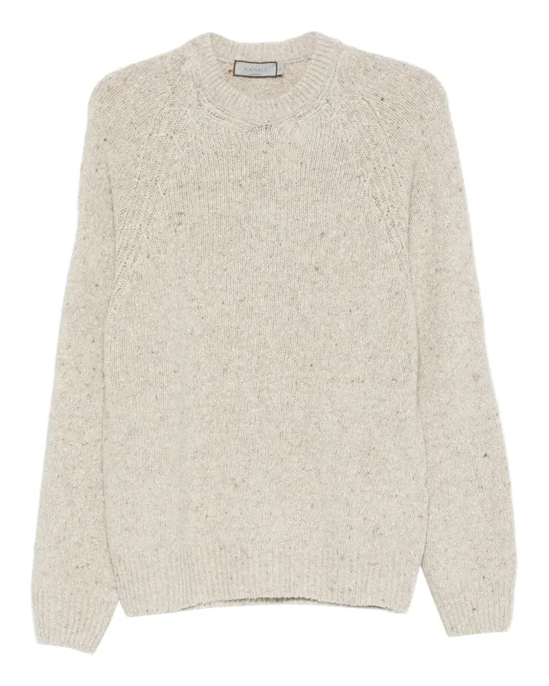 Canali Melierter Pullover - Nude Nude