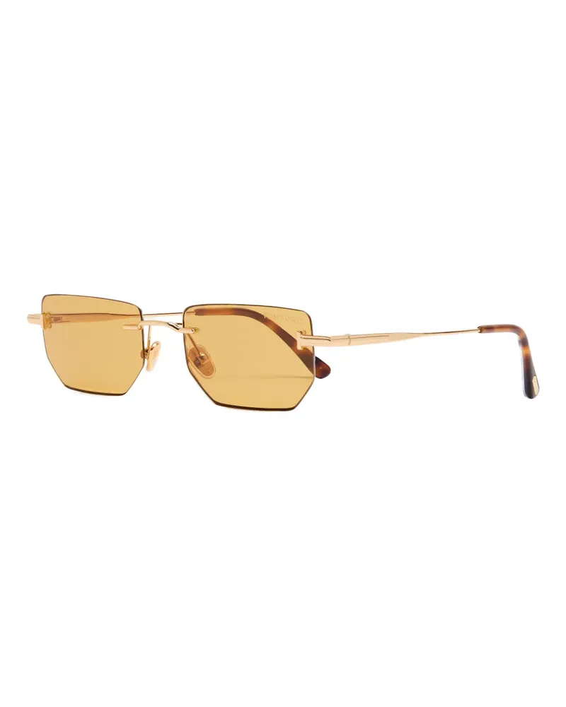 Tom Ford Geometrische Ethan Sonnenbrille ohne Rahmen - Gold Gold