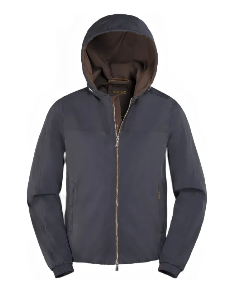 MOORER Albori-Tj hooded zip-fastening jacket - Blau Blau