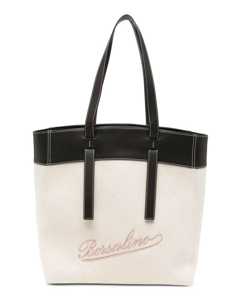 Borsalino Daily Tote Bag mit Logo-Stickerei - Nude Nude