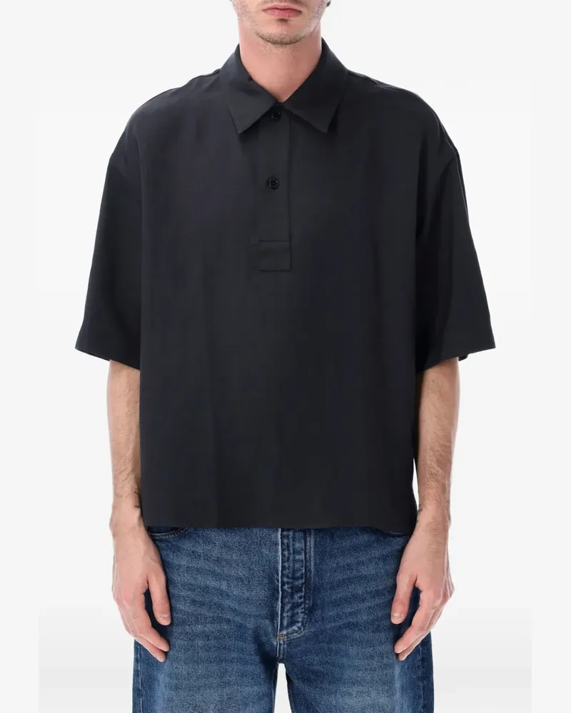Studio Nicholson short-sleeve polo shirt - Schwarz Schwarz