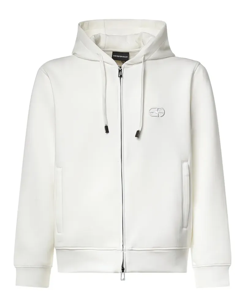 Emporio Armani Kapuzenjacke mit Logo-Stickerei - Weiß Weiß