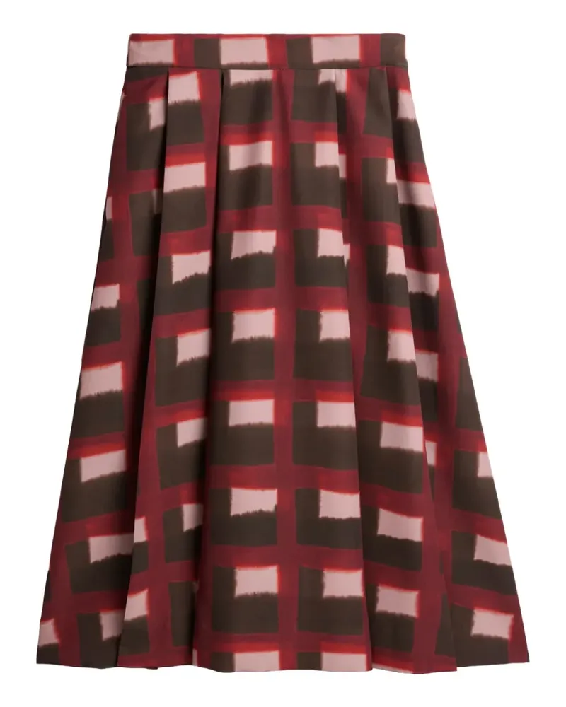 Slowear geometric-print pleated midi skirt - Rot Rot