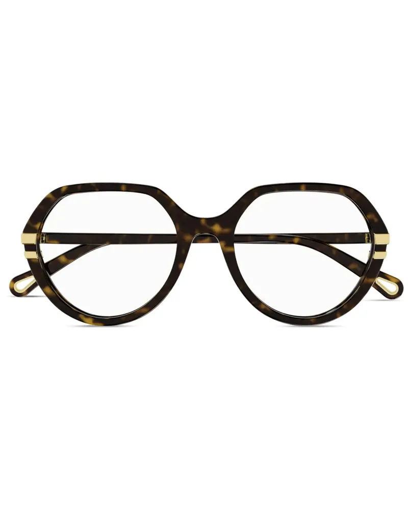Chloé Brille mit Logo-Print - Braun Braun