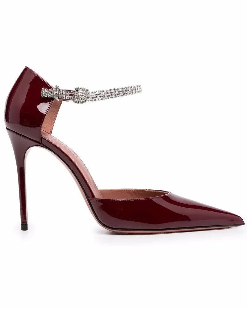 Amina Muaddi Ursina Pumps mit Kristallen 95mm - Rot Rot
