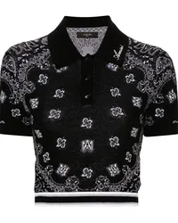 Amiri Poloshirt mit Bandana-Jacquardmuster Schwarz