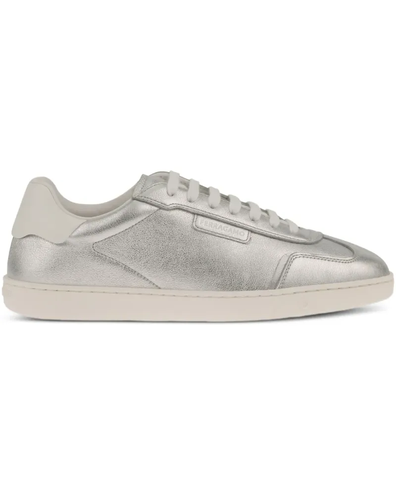 Ferragamo Sneakers aus Leder - Grau Grau