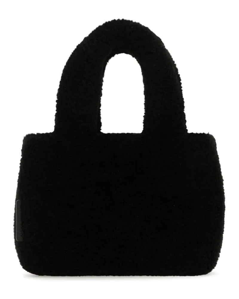 Amina Muaddi Amini Giuly Tote Bag aus Shearling - Schwarz Schwarz