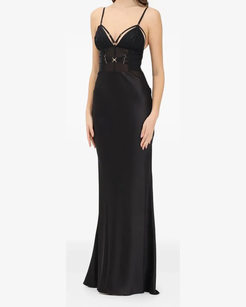Elisabetta Franchi corset-panel maxi dress - Schwarz Schwarz