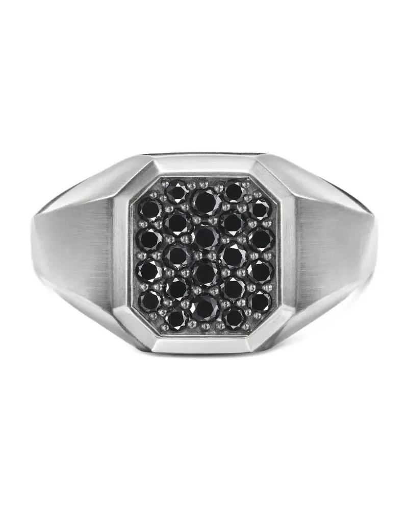 David Yurman Streamline Siegelring aus Sterlingsilber mit Diamant 14mm Silber