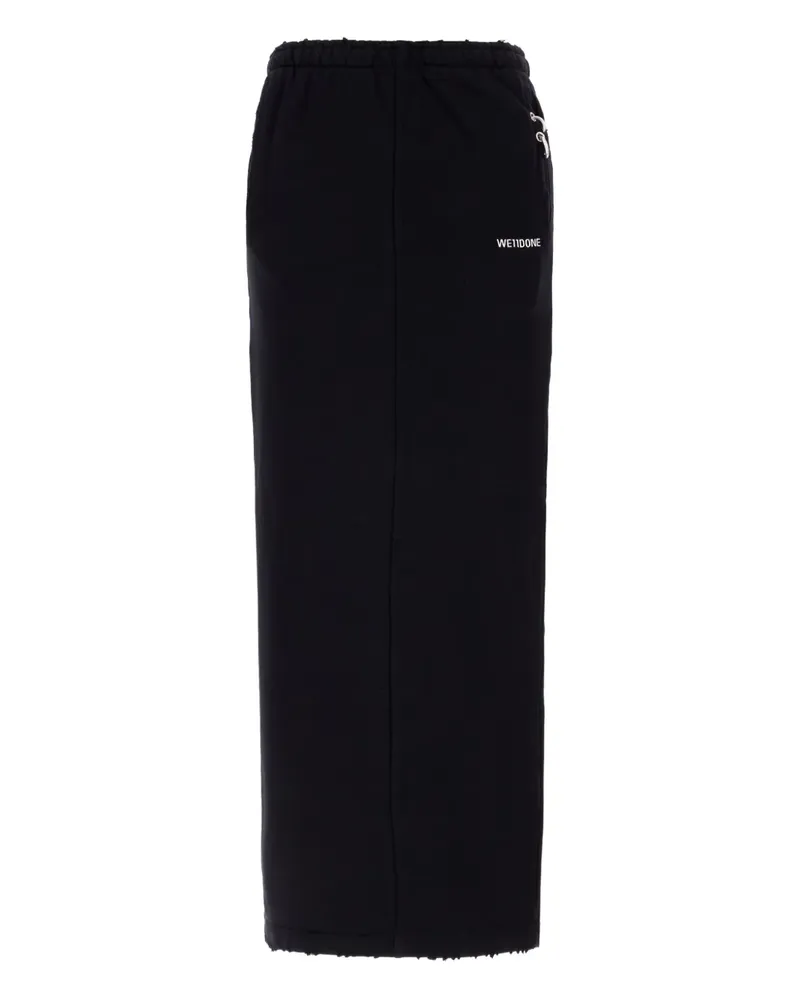 WE 11 DONE Maxirock mit aufgesticktem Logo - Schwarz Schwarz