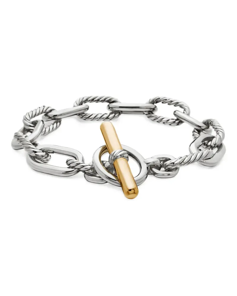 David Yurman 18kt DY Madison Toggle Gelbgold- und Sterlingsilberkettenarmband 11mm Silber