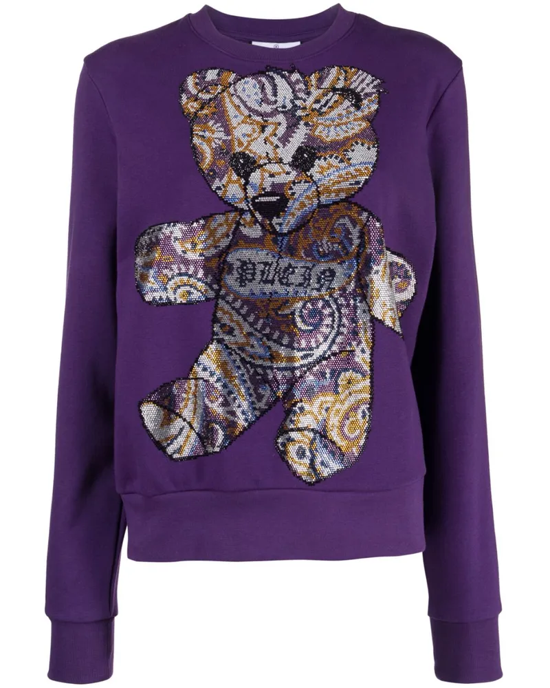 Philipp Plein Sweatshirt mit Teddy-Print - Violett Violett
