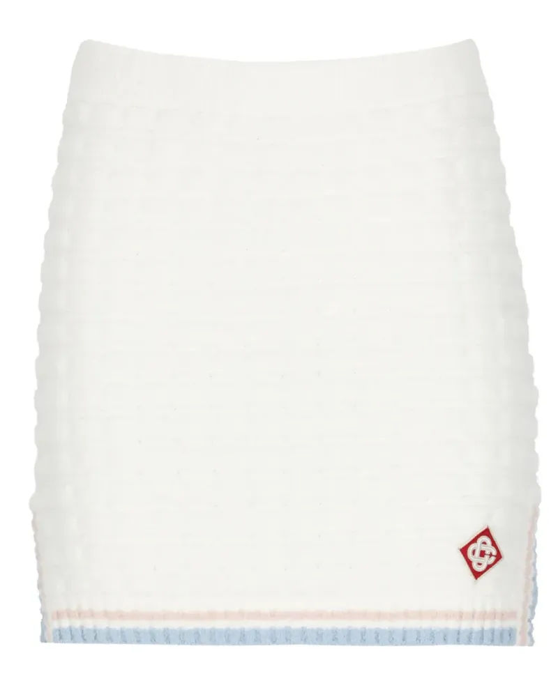 Casablanca Paris T-Shirt mit Waffelstrick-Muster - Weiß Weiß