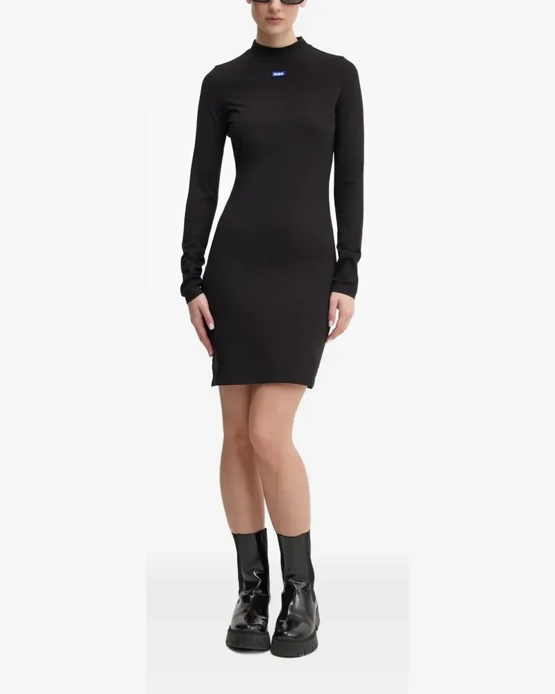 HUGO BOSS Langärmeliges Kleid mit Stehkragen - Schwarz Schwarz