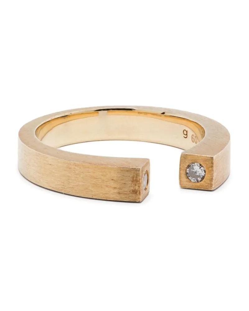 Tom Wood 9kt Split Gelbgoldring mit Diamant Gold