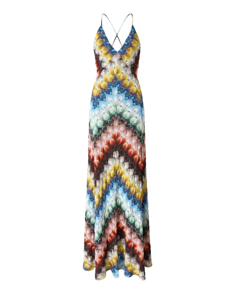 Missoni Maxikleid mit Zickzackmuster - Weiß Weiß
