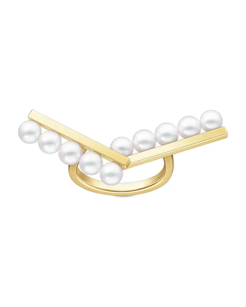 TASAKI 18kt Collection Line Balance Gelbgoldring mit Akoya-Perle Gold