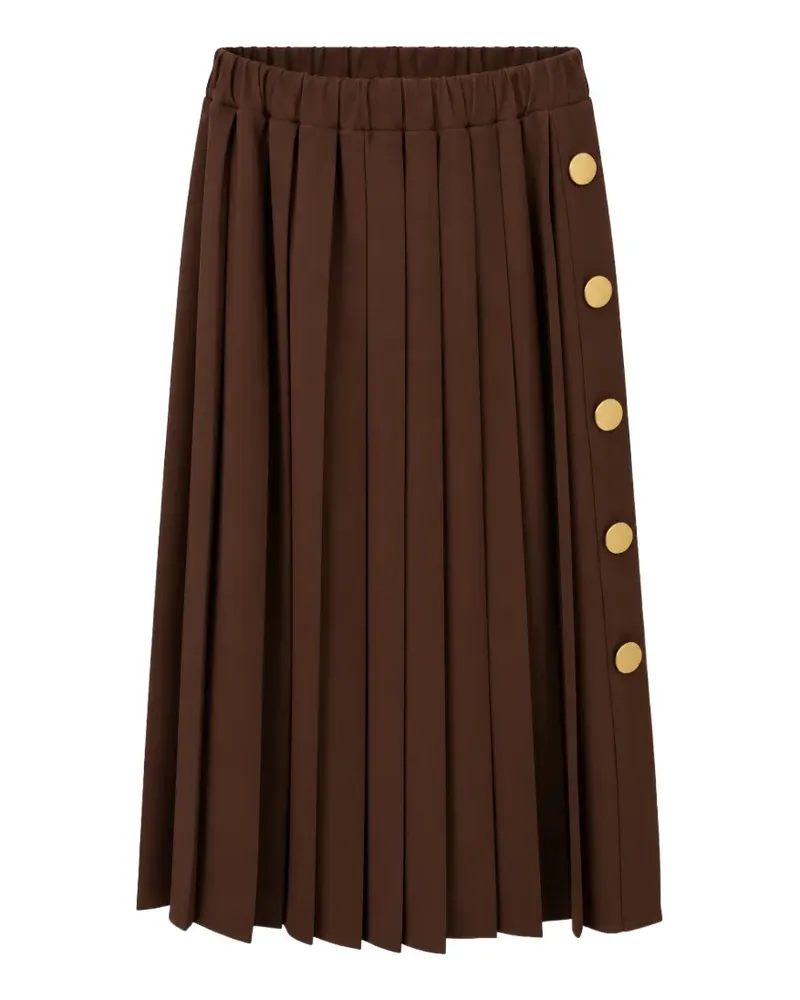 Jucca pleated button-detail skirt - Braun Braun