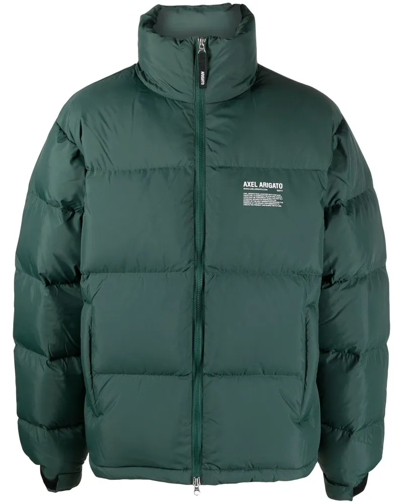 Axel Arigato Gefütterte Jacke mit Logo-Print - Grün Grün