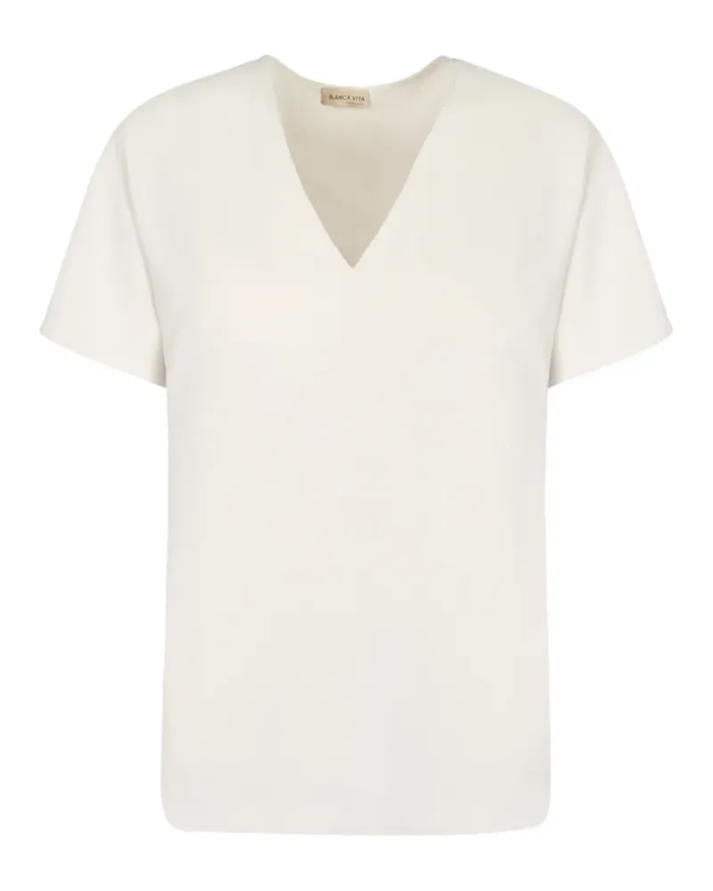 Blanca T-Shirt mit V-Ausschnitt - Nude Nude