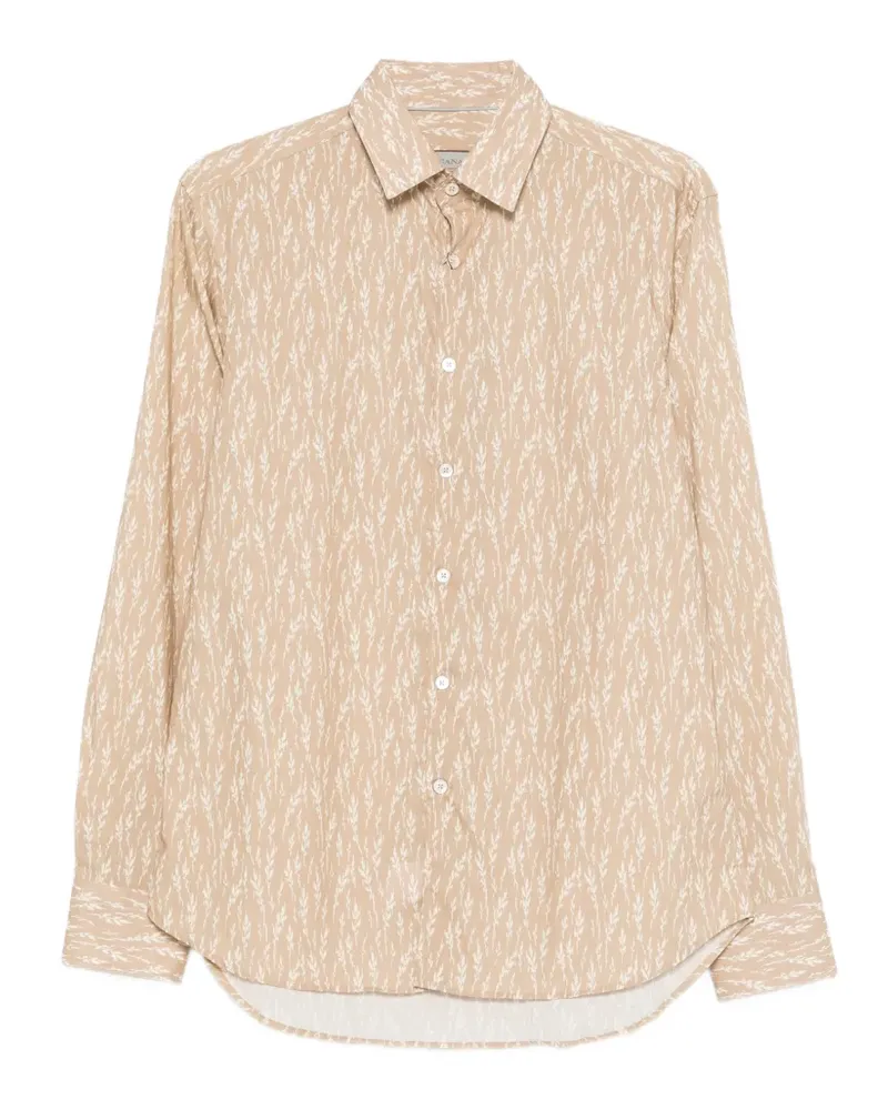 Canali printed shirt - Nude Nude