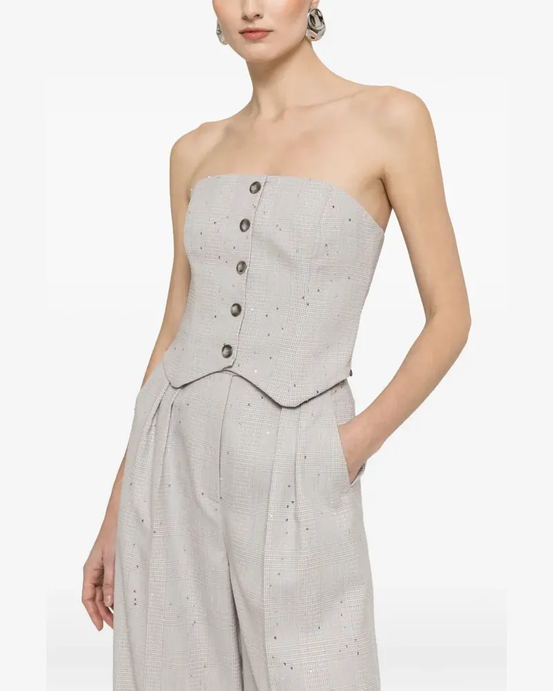 NISSA Corsage mit Pailletten - Grau Grau