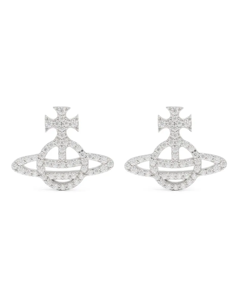 Vivienne Westwood Verzierte Calliope Ohrringe mit Orb-Schild - Silber Silber