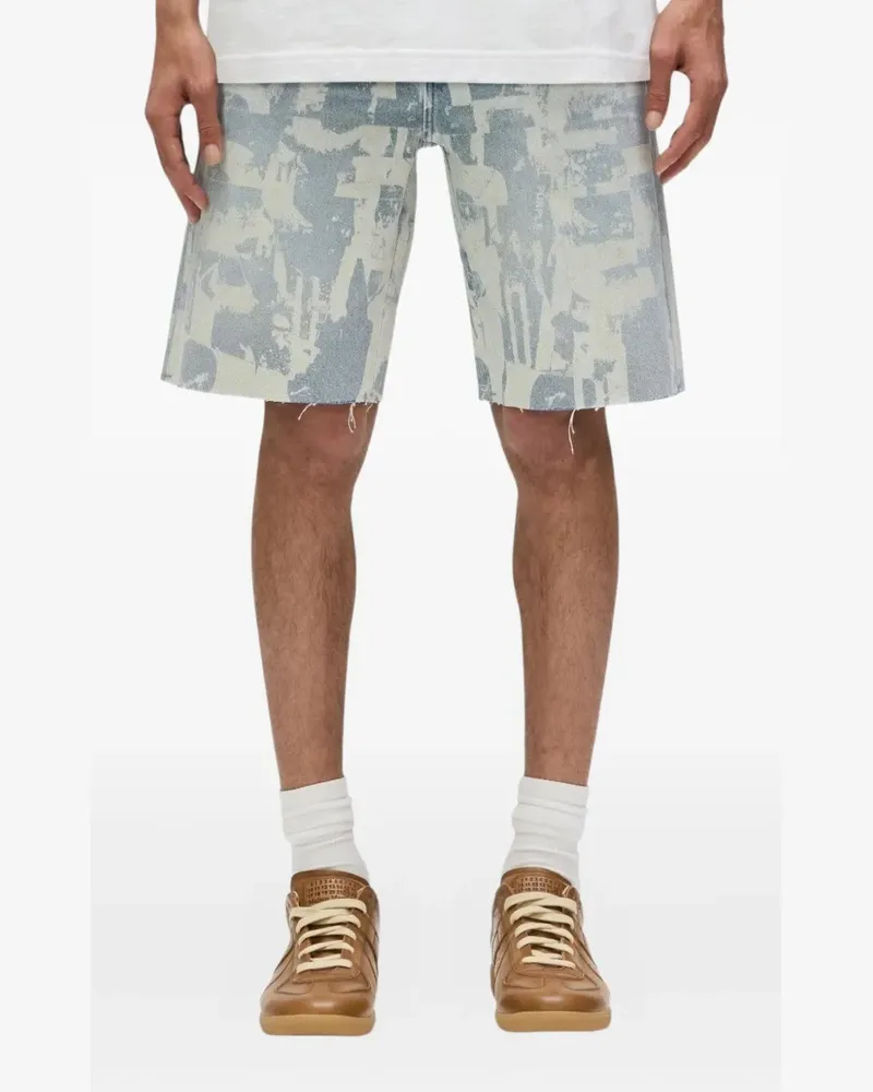 PURPLE BRAND Jeans-Shorts mit Malerei-Effekt - Blau Blau