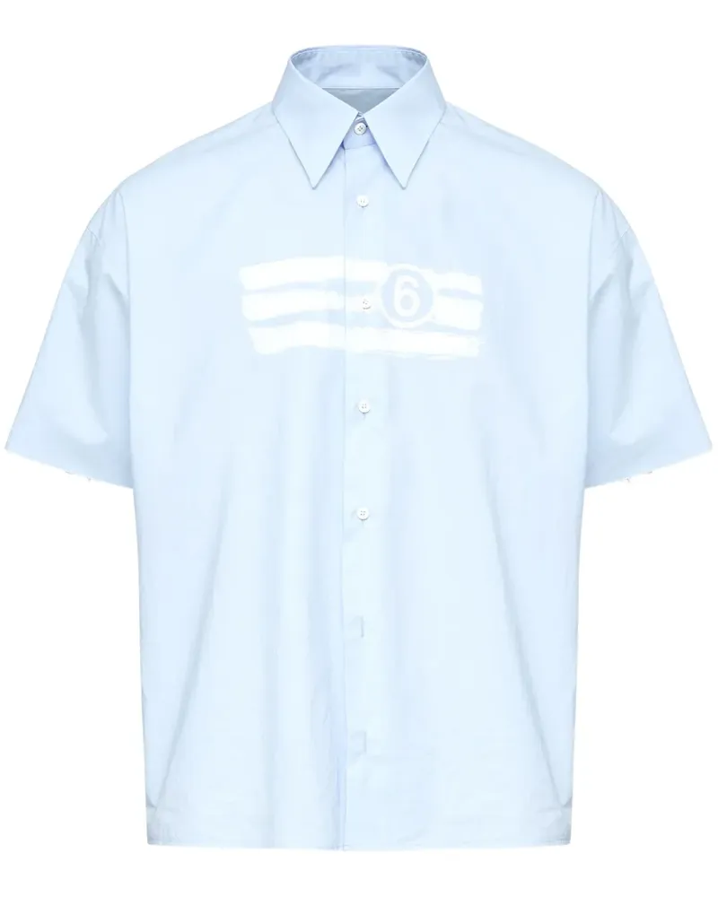 Maison Margiela Hemd mit Nummern-Motiv - Blau Blau